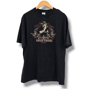 Chris Young Country Music T-Shirt XL Black Graphic Tee‎ Band Concert Autographed